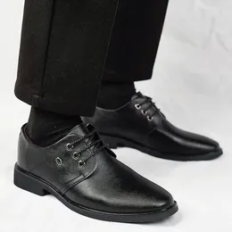 Casual Shoes Men Leather Lace Up Business Dress All-Match Wedding -Absorbing Footwear Wear-Resistant Male 38-44