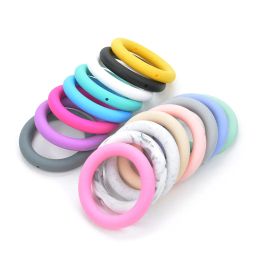 LOFCA 10pcs Teething Ring 65mm Silicone Beads Baby Charm Teether Necklace Pacifier Making BPA Free Food Grade Silicone Jewellery