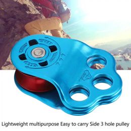 Accessories Climbing Pulley Outdoor Rescue Sheave Rock Climbing Bearing 3 Hole Single Pulley Mountaineering Rescue Equipment