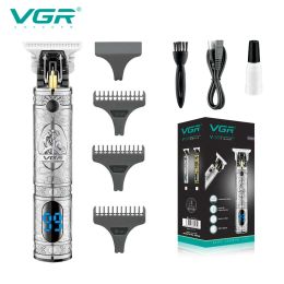 Trimmer Vgr T9 Hair Trimmer Rechargeable Hair Cutting Hine Cordless Hair Clipper Electric Barber Tblade 0mm Cutting Blade V228