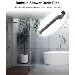ABS Bathtub Shower Drain Pipe Flat P Trap Free Standing Tub Drain For Bath Bathtub Drain