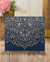 2022 Wedding Invitations Personalised Printable Dark Blue Laser Cutting Invitation Cards Business Graduation Birthday Party Suppli1263334