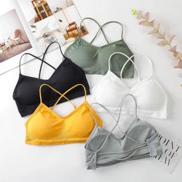 Camisoles & Tanks Seamless Women Sports Bra Fashion Nylon Breathable Push Up Bralette Anti-light High Elastic Underwear