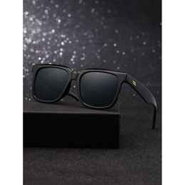 1pair Men Square Frame Fashion Glasses Black Shades Summer Cowboy