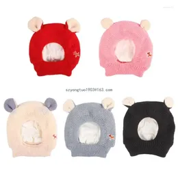 Dog Apparel Cartoon Bear Ear Warm Knit Hat For Lovely Cap Cat Costume Headgear