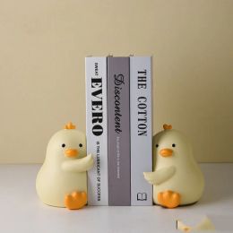 Kawaii Hugging Bear Decorative Bookends Set Resin Duck Book Organiser Support Bunny Book Ends Stopper Room Bookself Decor