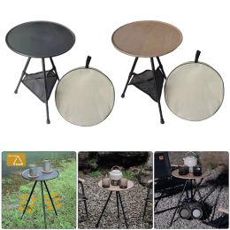 Furnishings Camping Folding Table Aluminium Alloy Outdoor Furniture Telescopic Adjustable Round Table Triangular Lightweight Desk for Camping