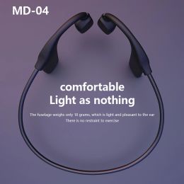 Headphones MD04 Wireless Headset Bluetooth 5.0 Earphones IPX5 Waterproof Sports Headphones Ear Hook Painless Wear Noise Reduction