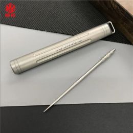 Tools Titanium Alloy Toothpick Box Mini Portable Medicine Box EDC Multifunction Sealed Warehouse Outdoor Medicine Can Be Loaded