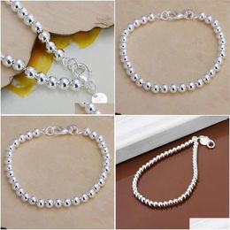 Charm Bracelets 6Mm Exquisite Beads Sier Plated Listings High Quality Fashion Selling Jewellery Christmas Gifts Drop Delivery Dhuoe