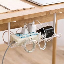 Under Desk Cable Management Tray Home Living Room Storage Rack Wire Cord Power Strip Adapter Organiser Shelf for Offices Kitchen