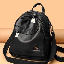Backpack Style Womens backpack fashionable casual multifunctional simple and lightweight student texture trend versatile version H240403