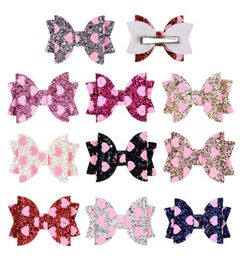 Baby Girls Glitter Heart Hairpins Kids Sequin Love Dots Bowknot Hair Clip Hairpins Princess Barrettes Headwear Hair Accessories Gi1222138