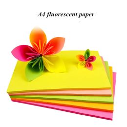 Paper 100pcs Color A4 Copy Paper 70g Color Fluorescent Printing Paper Children's Handmade Paper Crane Love Origami