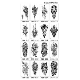 Waterproof Lasting Half-arm Tattoo Stickers Skull English Letter Bana Flower Small Tattoos Body Arm Sleeve Fake Totem Women Men
