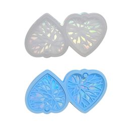 F19D DIY Earring Silicone Mould Crystal Epoxy Resin Mould Heart Pendants Jewellery Making Casting Mould Decoration