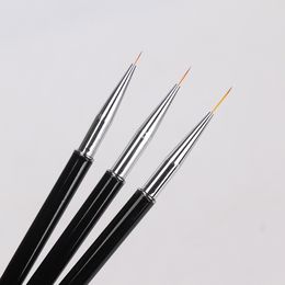 Japanese-style metal rod nail art pull pen set black painting pen Colour painting Pen Hook pen nail art brush wholesale