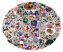 100pcsset waterproof Skateboard stickers Colourful skulls Horror For notebook laptop bottle Helmet car sticker PVC Guitar Decals9323956