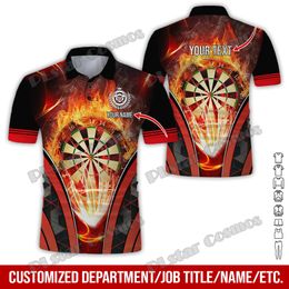 PLstar Cosmos Darts Team Custom Name 3D All Over Printed Premium Men's Polo Shirt Summer Street Casual Short sleeve shirt WK62