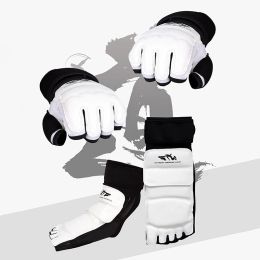 Taekwondo Leather Foot Gloves Sparring Karate Ankle Protector Guard Gear Boxing Martial Arts Foot Guard Sock Adult Kid