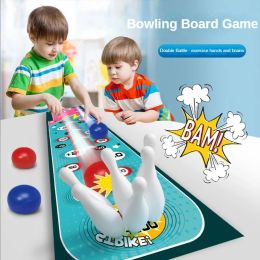 Children Table Games 120x30cm Indoor Leisure Parent-child Game Mat Interactive Game of Bowling Table Curling Ball Football Toys