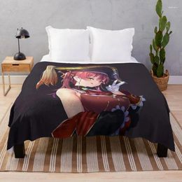 Blankets Houshou Marine Vtuber Throw Hairy Luxury Thicken Warm Quilt Blanket