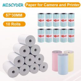 Lifestyle 10 Rolls 57*30mm Thermal White Colour Sticker Photo Paper for Children Camera Instant Printer and Kids Peripage Photo Printer