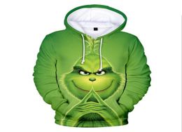 2020 New Man039s Women 3D Green Monster Grinch Mascot Hoodie Grinch Sweatshirt Christmas Stole for Girls Stray Kids Hoodies2466013