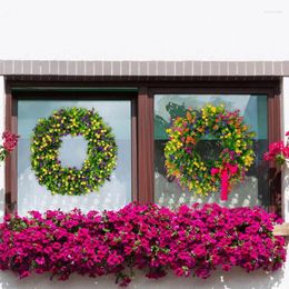 Decorative Flowers Spring Wreath Farmhouse Colorful Cottage Flower Garland Happy Easter Party Gifts Wedding Wall Room Home Decoration