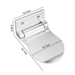 Shower Footstool Shoe Shine Pedal Bathroom Rest Pedestal Folding Hardware Black/Silver Anti-slip Footrest Aluminium Alloy