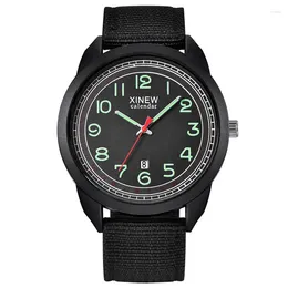 Bilek saatleri erkekler orijinal xi marka saatleri moda naylon band ordu spor tarihi kuvars izle erkek barato saat montre homme black