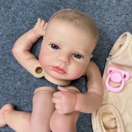 20Inch Already Painted Reborn Baby Kit LouLou Awake With Hair and Eyelashes 3D Painted Skin Unassembled DIY Handmade Doll Parts