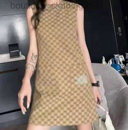 24SS summer womens Casual Dresses designer luxury Women Double Jacquard Letter print Dress Fashion Sleeveless Casual Shirts Ladies Party Short Skirts
