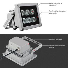 new 2024 ESCAM Array IR illuminator infrared lamp 6pcs Array Led IR Outdoor IP65 Waterproof Night Vision for CCTV Camera 90-60-45degree- for