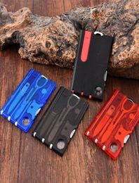 Portable Outdoor multifunction tool Card Outdoor knife scissors Tweezers screwdriver LED light Travel Camping Hunting Survival kni3993695