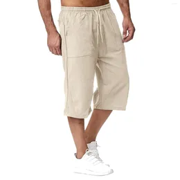 Men's Shorts Spring And Summer Cotton Sweatpants Jogging Pants Loose Casual Beach Vacation Flat Front