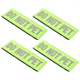 Dog Collars 4 Pcs Service Pet Harness Patches Reflective Stickers Accessories Sticky Strap Nylon Decors Puppy