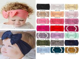 21 Colours Baby Girl Lace Nylon Headband fashion soft Candy Colour Bohemia Bow Girl Infant Hair Accessories Headband8077263