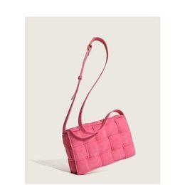 Crossbody Bag Cassettes BottegVenets 7a Genuine Leather Bag Intrecciato Sheepskin Pink summer design small square pillow