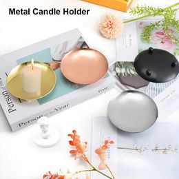 Candle Holders Modern Holder Stainless Steel Desktop Decorative Round Candlestick Stand Washable Candles Plate Pedestal