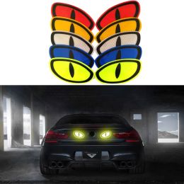 New 2pcs Car Safety Self Adhesive Reflective Warning Eye Stickers Mark Reflector Tape Strips Car Mirror Sticker Car Accessories