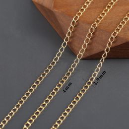GUFEATHER C277,diy thin chain,18k gold rhodium plated,copper,pass REACH,nickel free,diy bracelet necklace,jewelry making,3m/lot