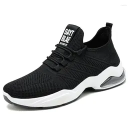 Casual Shoes Fashion Men Sneakers Soft Bottom Comfortable Flying Knit Male Flat
