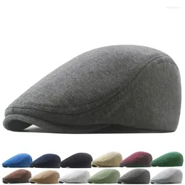 Berets Adjustable Sboy Caps Men Woman Casual Beret Flat Ivy Cap Soft Solid Colour Driving Cabbie Hat Unisex Black Grey Hats Gorras