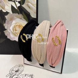 Designer Lady Charm Headbands Hairbands Vintage Gold Letter Hair Bands Head Bands Hair Jewelry Birthday Gift