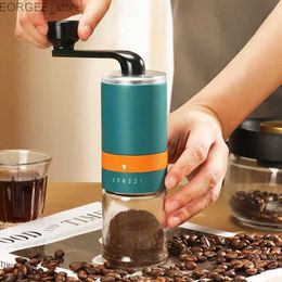 Coffee Makers Home page portable manual coffee grinder 6-speed stainless steel manual coffee bean grinder espresso machine Y240403