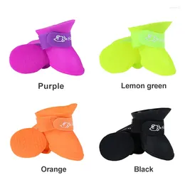 Dog Apparel Candy Colour Pet Rain Shoes Soft Rubber Waterproof Cat For Small Medium Dogs Fashion Non Slip Pets Product 4PCS Set