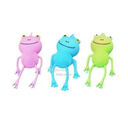 Led Toys Squeeze Flashing Frog Tpr Squishy Furry For Kids Relief Rubber Sile Vent Fidget Drop Delivery Gifts Lighted Dhifq
