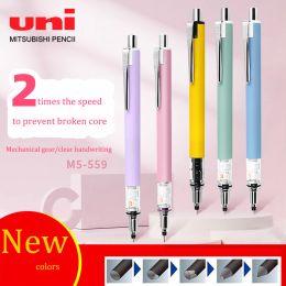 Pencils Japan UNI M5559 Mechanical Pencil Kuru Toga Double Spinning Automatic Pencil 0.5mm School Supplies Stationery Portaminas