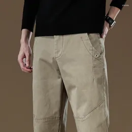 Men's Pants 2024 Spring Autumn Cargo Work 97%Cotton Thick Solid Colour Wear Korean Grey Casual Trousers Male Plus Size 38 40